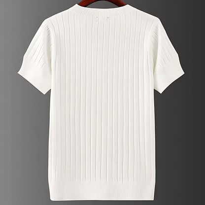 Men's Summer Shirt | Ribbed Knit V-Neck