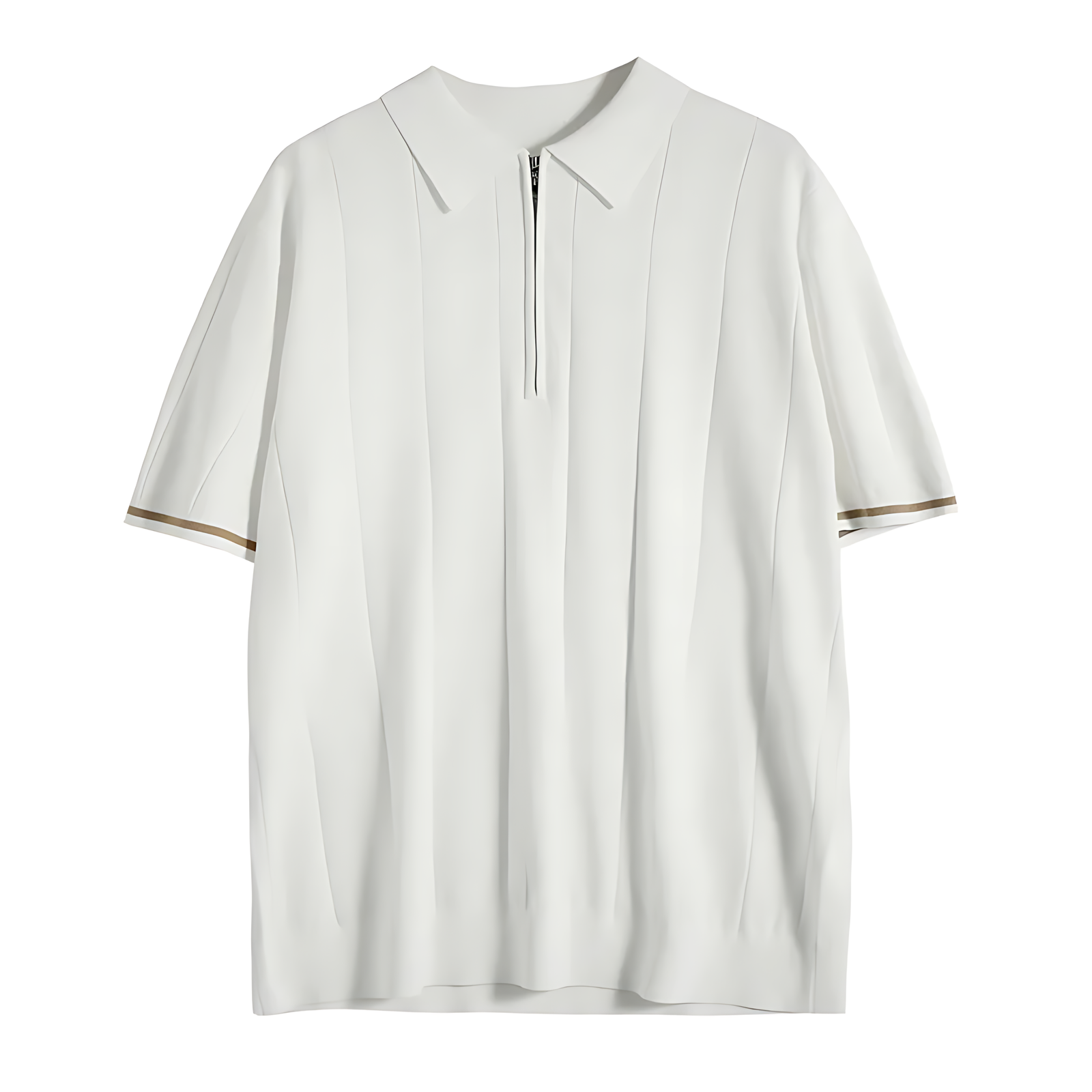 Men's Polo Shirt | Zip-Neck Ribbed Fit