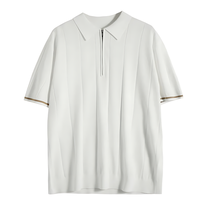 Men's Polo Shirt | Zip-Neck Ribbed Fit