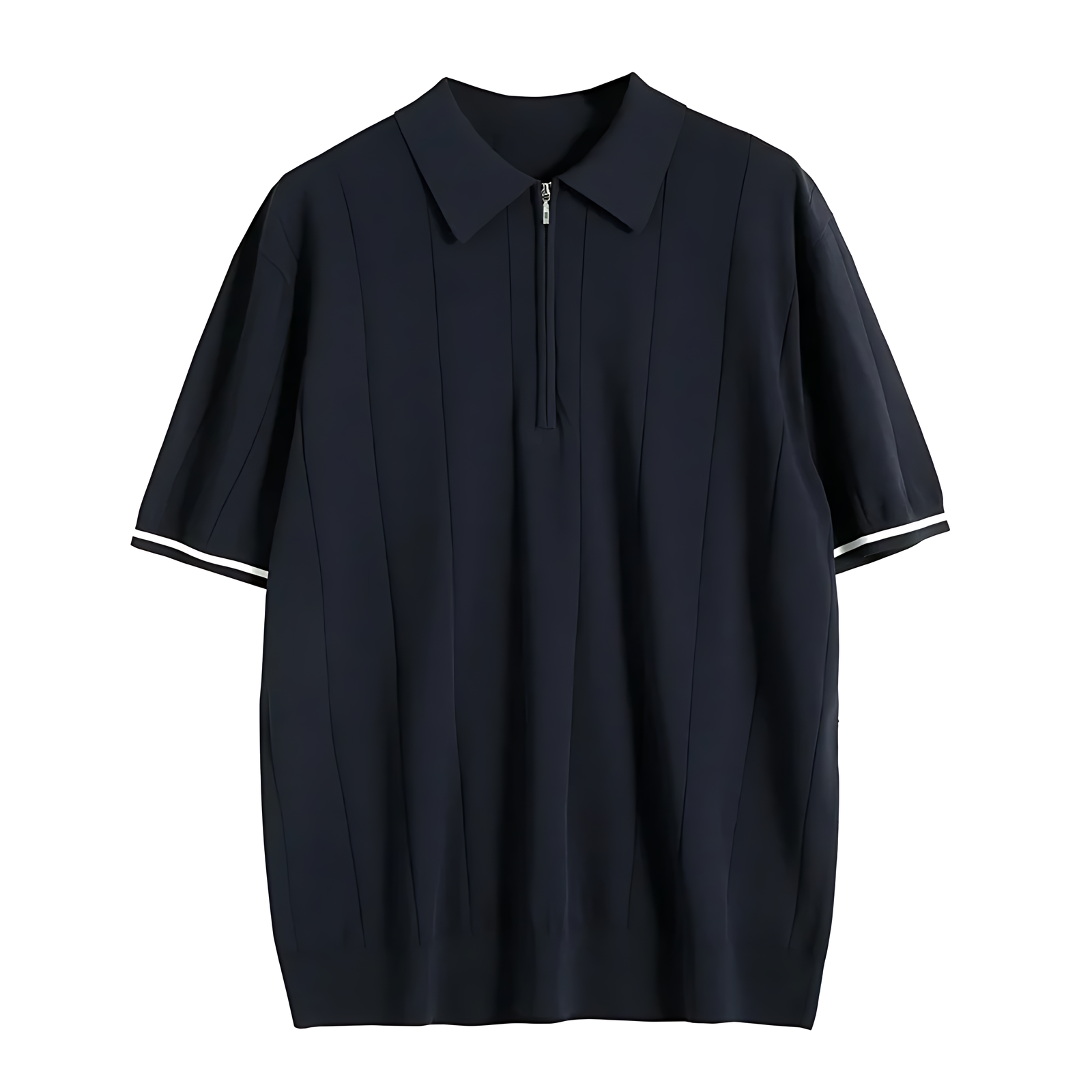 Men's Polo Shirt | Zip-Neck Ribbed Fit
