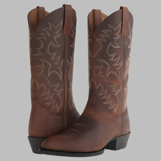 Connor Men's Western Pull-On Cowboy Boots for Rustic Style
