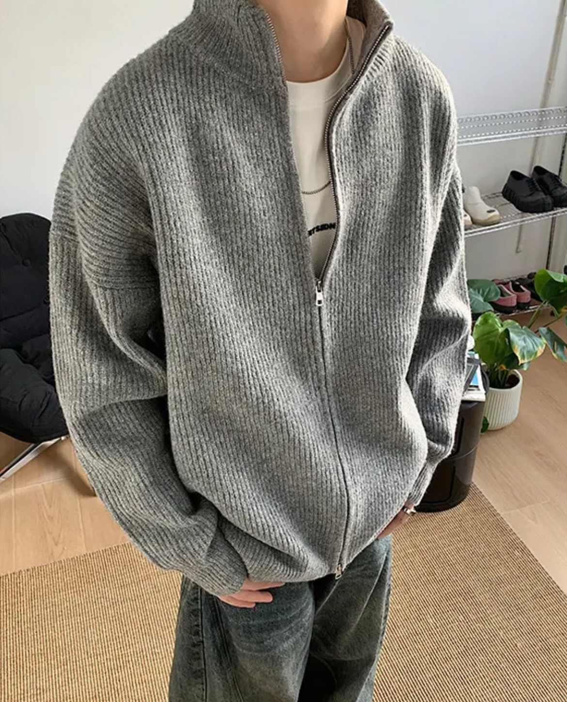 Corvin Ribbed Zip Cardigan 6
