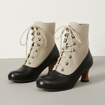 Women's Lace Up Heeled Boots Ankle Booties Secure Fit 8
