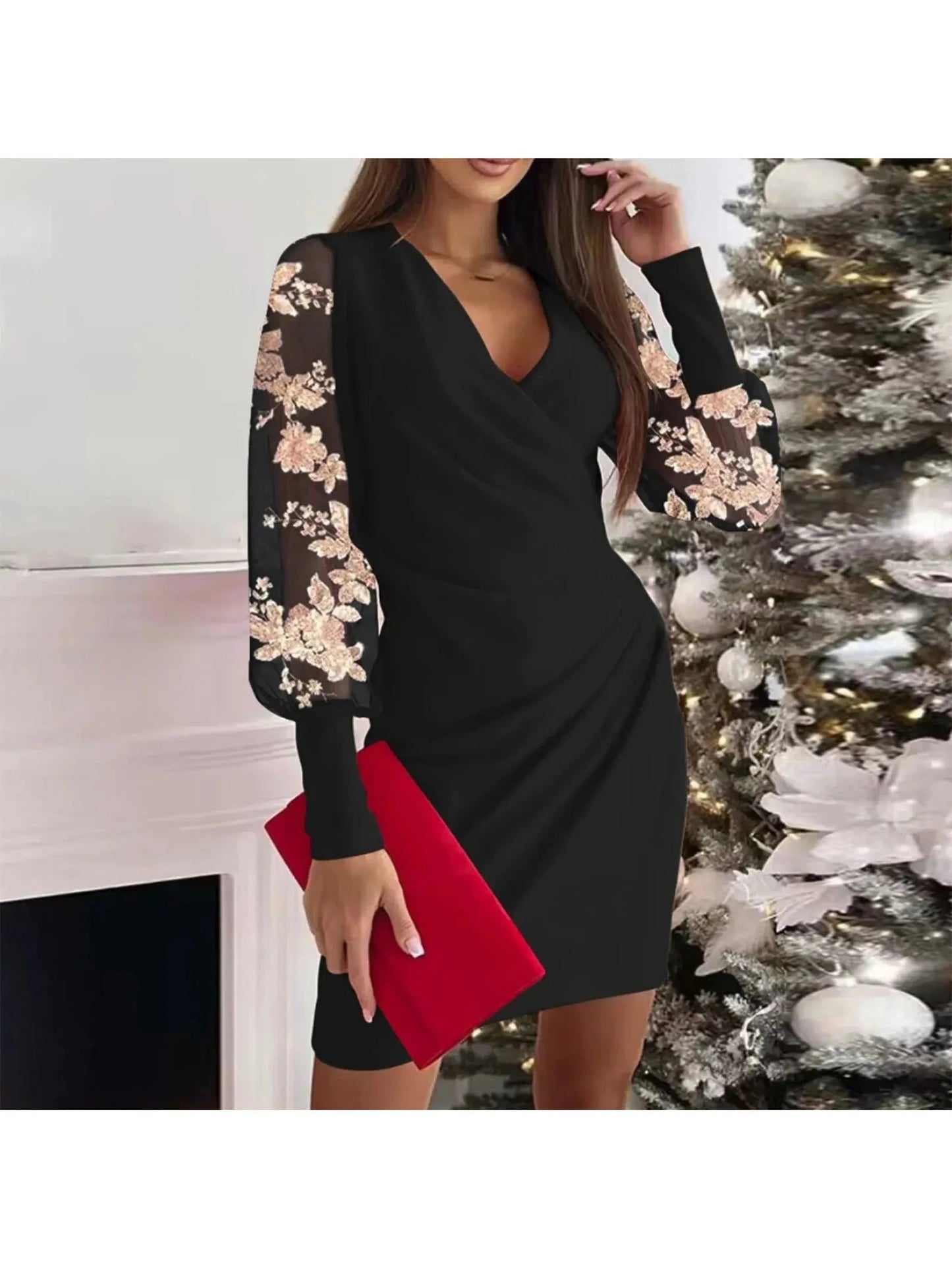 Cristina™ - Elegant Sleeve Wrap Dress 2