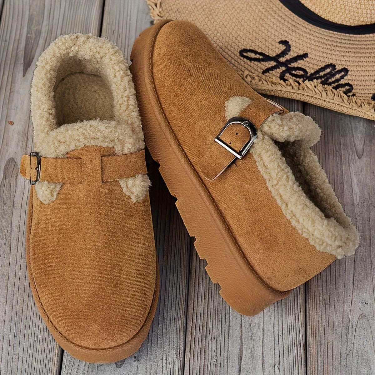 Women's Ankle Boots Warm Lining Non Slip Sole Strap 6