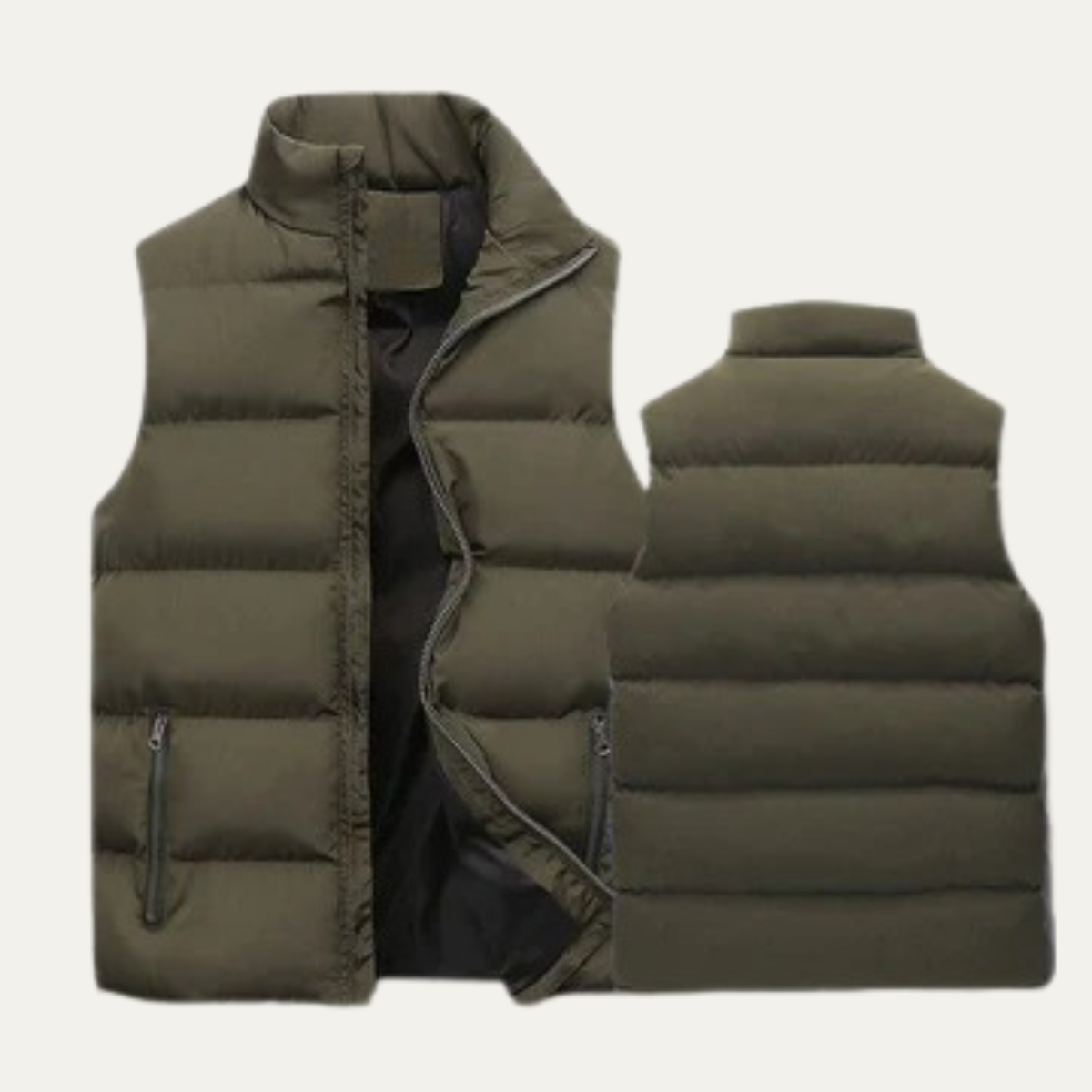 Men's Quilted Puffer Vest Slim Fit Zip Up Gilet Pockets 8