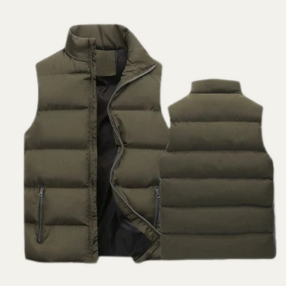 Men's Quilted Puffer Vest Slim Fit Zip Up Gilet Pockets 8