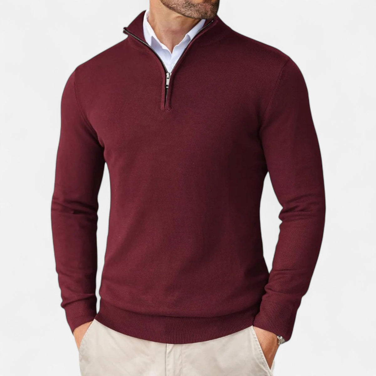 Men's Zip Up Jumper Slim Fit Lightweight Knit Sweater 8