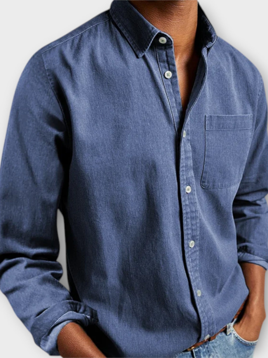 Men's Dress Shirt | Button-Front & Chest Pocket 1