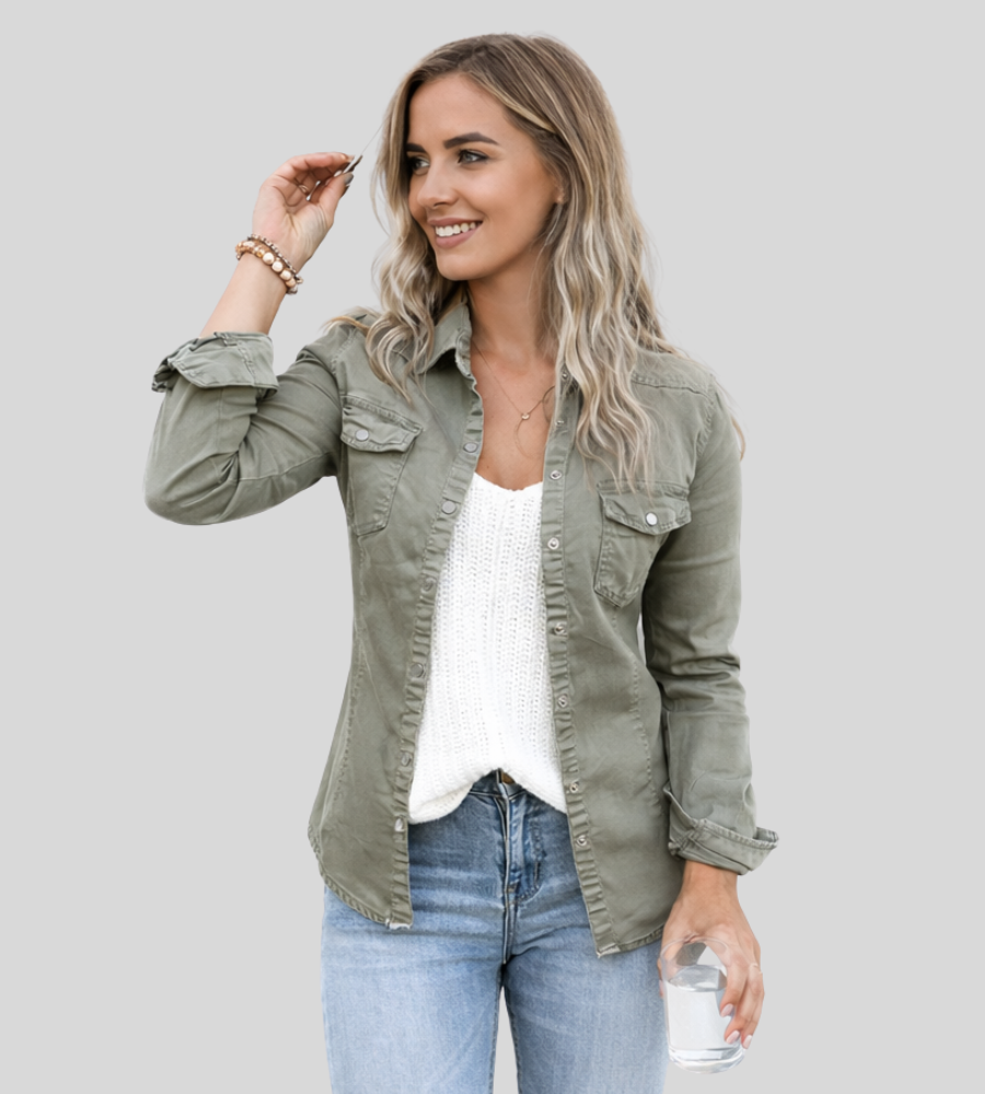 Women's Utility Jacket | Pockets & Snap Buttons 1