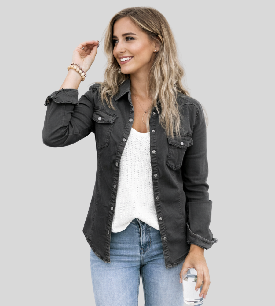 Women's Utility Jacket | Pockets & Snap Buttons 6