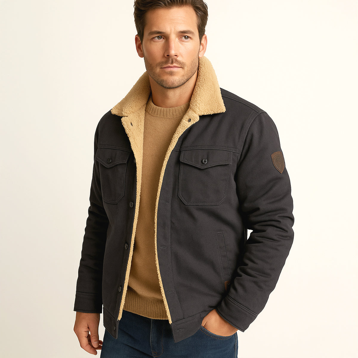 Fleece Lined Winter Coat for Men