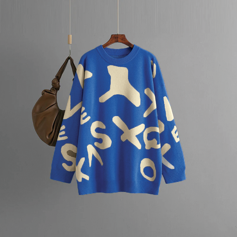 Delilah - Stylish Graphic Knit Sweater for Every Occasion