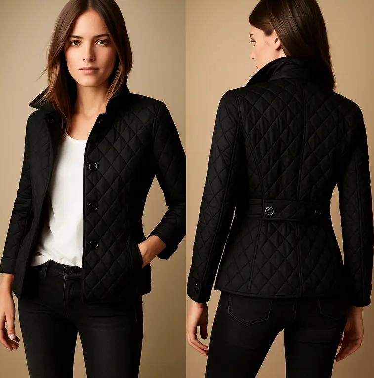 Diamond Quilted Jacket for Women – Stylish & Cozy Winter Layer 3