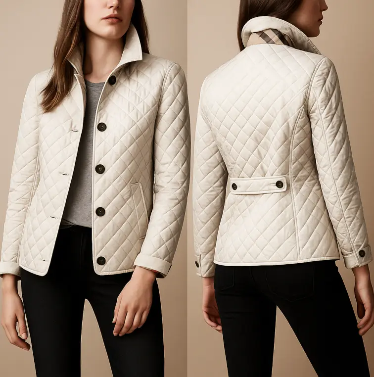Diamond Quilted Jacket for Women – Stylish & Cozy Winter Layer 4