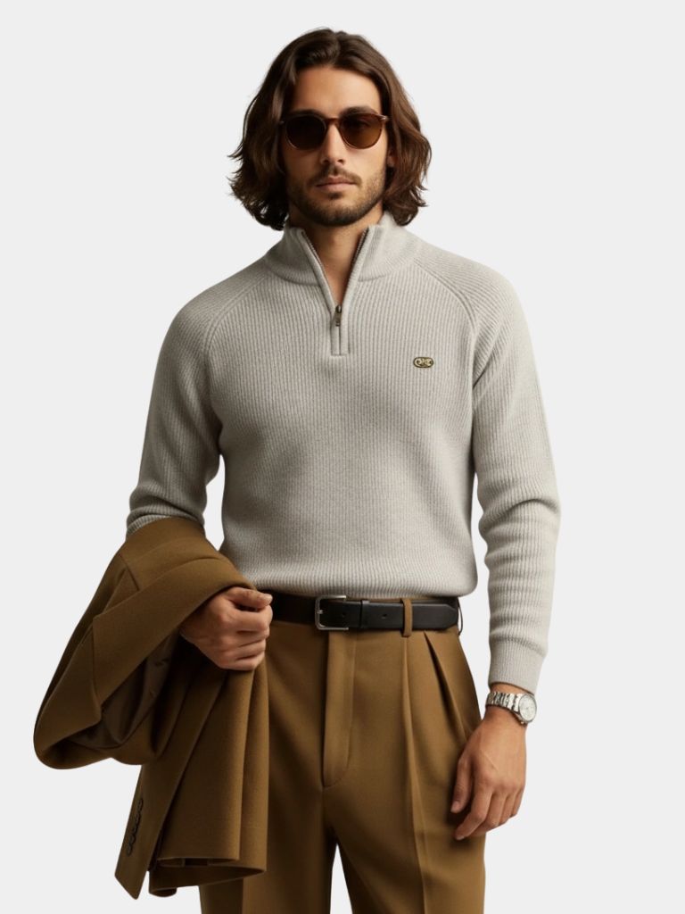 Men's Quarter-Zip Sweater | Embroidered & Comfort Fit 2