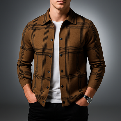 Men's Cardigan Textured Knit Relaxed Fit Breathable with Ribbed Cuffs 1