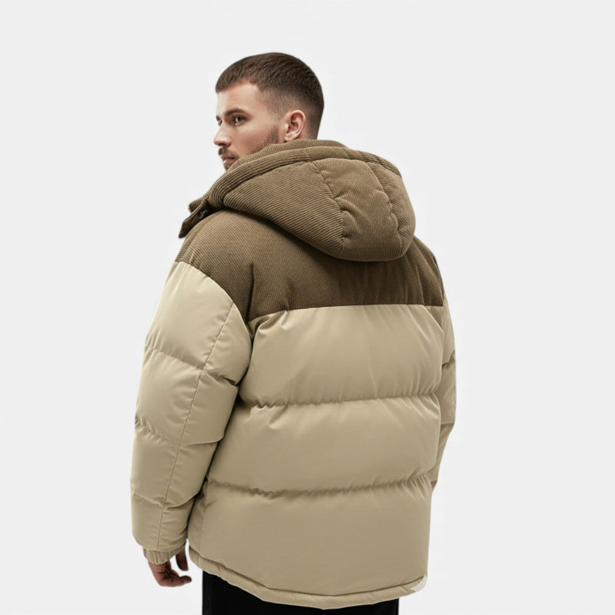 Men's Insulated Winter Jacket Removable Hood Stand Collar 8