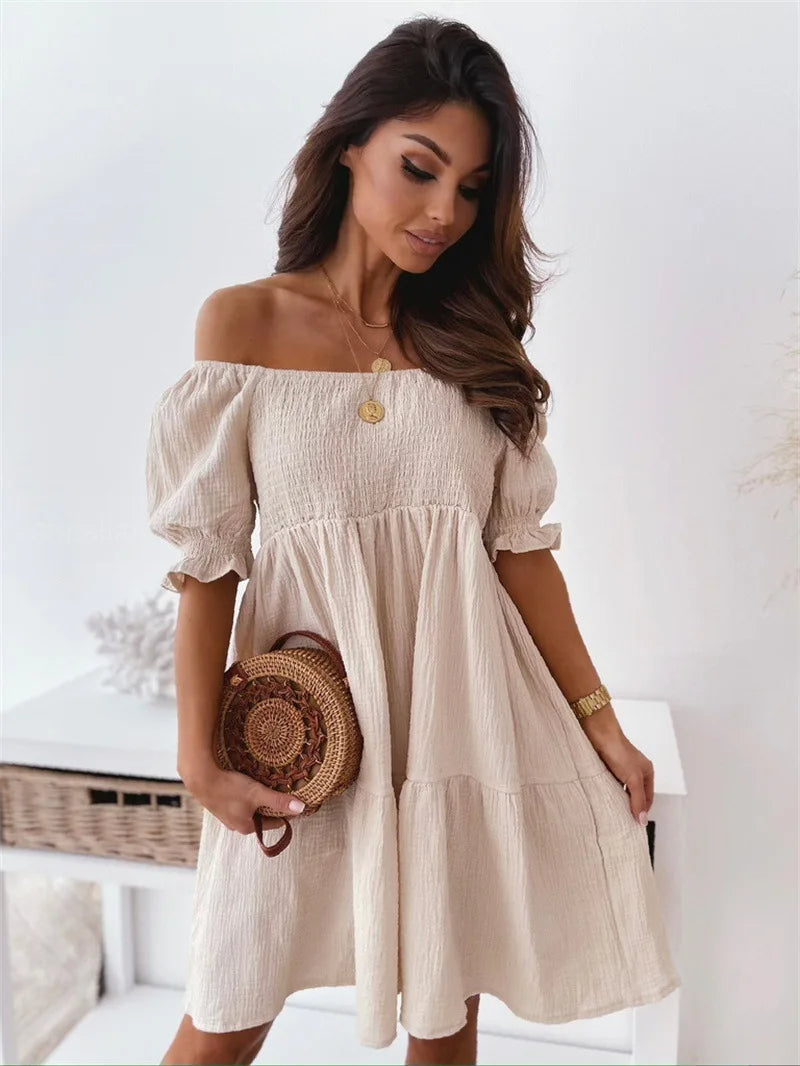 Elegant One-Shoulder Mini Dress for Summer 1