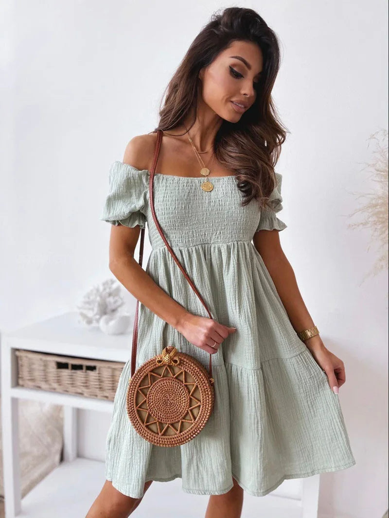 Elegant One-Shoulder Mini Dress for Summer 3