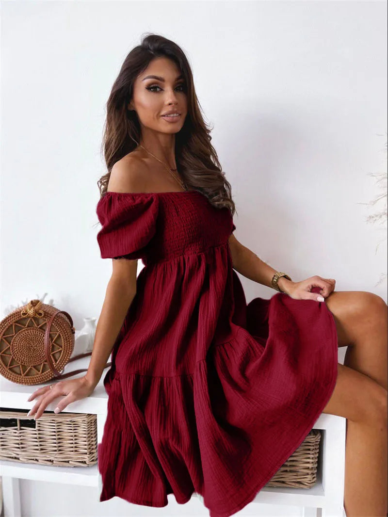 Elegant One-Shoulder Mini Dress for Summer 5