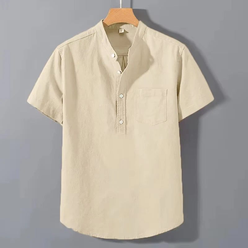 Elijah Cotton Henley Shirt 0