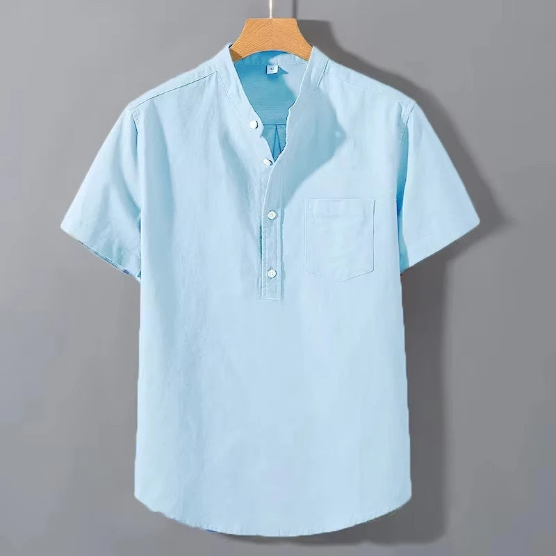 Elijah Cotton Henley Shirt 1