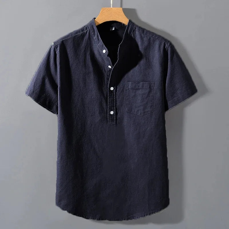 Elijah Cotton Henley Shirt 4