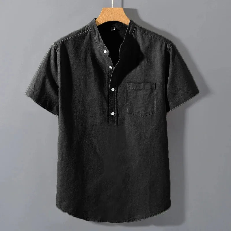 Elijah Cotton Henley Shirt 5