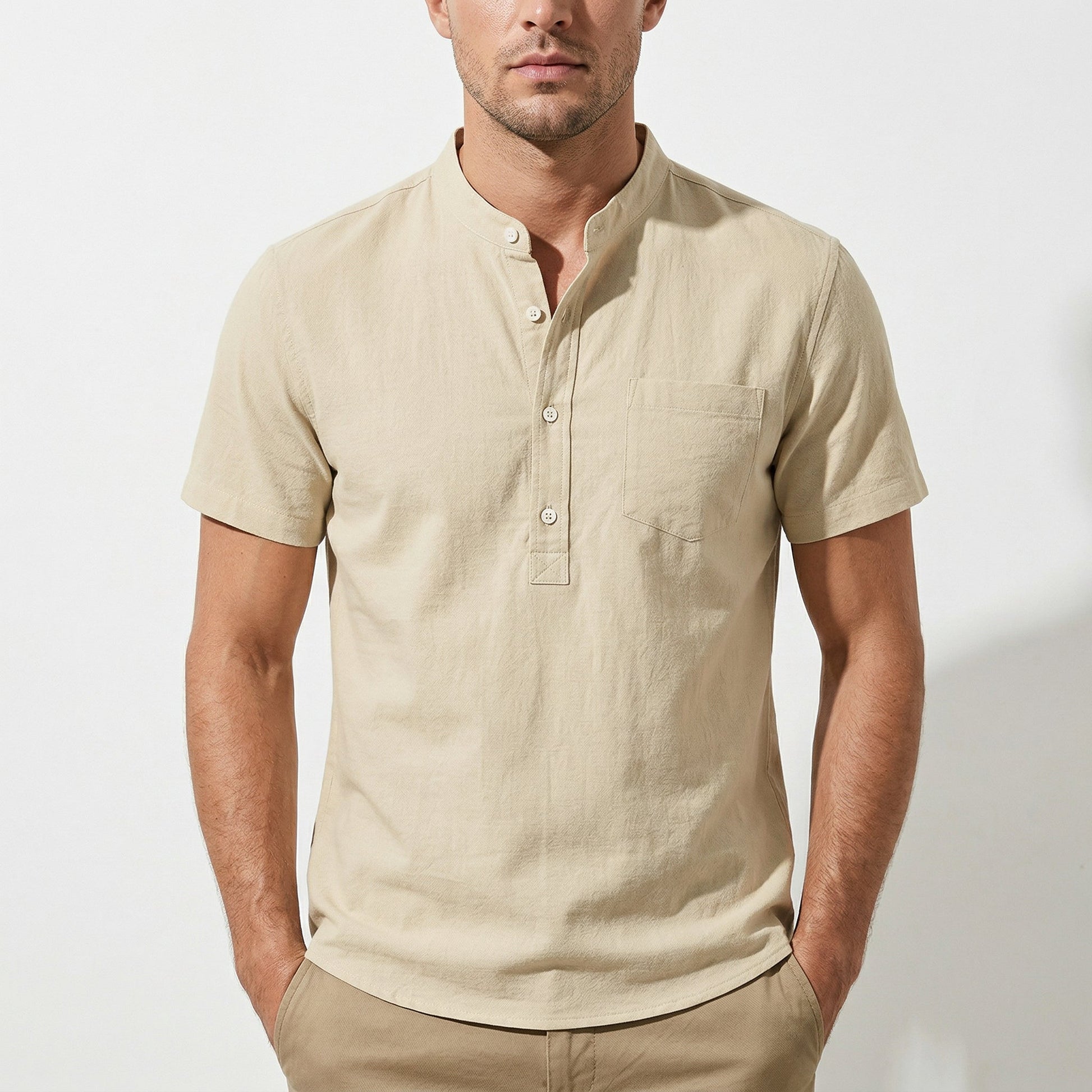 Elijah Cotton Henley Shirt 7