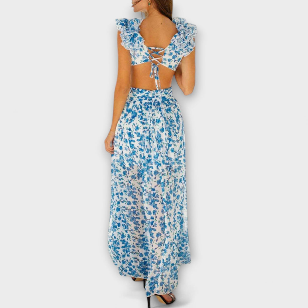 Elin - Chic Maxi Dress with Ruffled Hem for Any Occasion