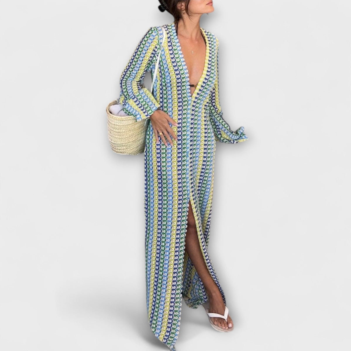 Elina V-Neck Maxi Dress for Summer Getaways