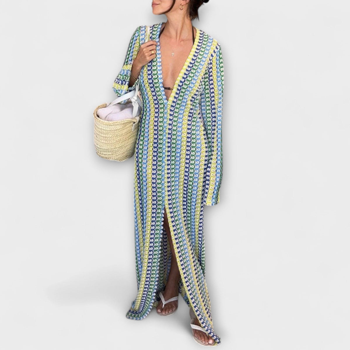 Elina V-Neck Maxi Dress for Summer Getaways