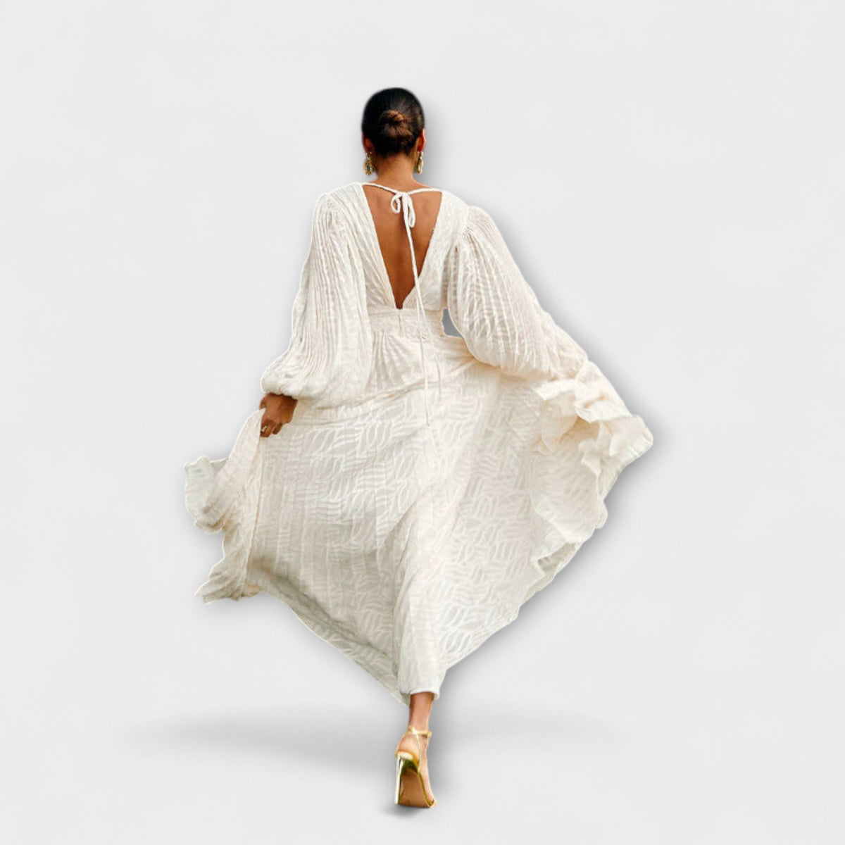 Elsa Cream Maxi Dress – Ideal for Summer Events