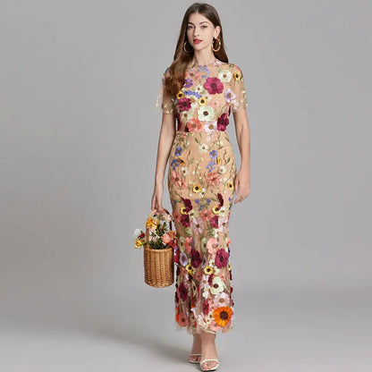 Embroidered White Maxi Dress for Women – Elegant & Flowing Design 5