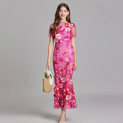 Embroidered White Maxi Dress for Women – Elegant & Flowing Design 9