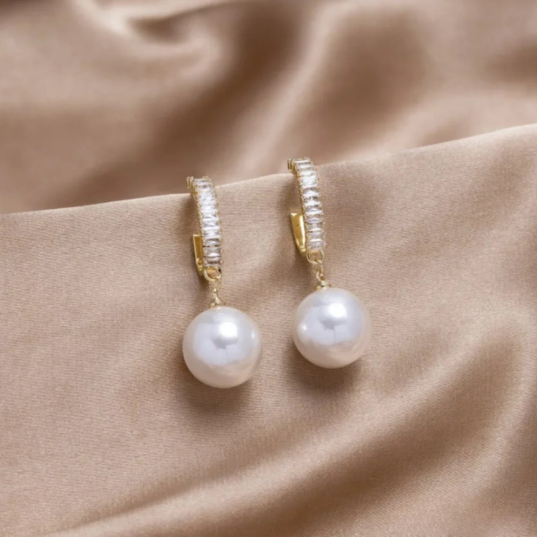 Exquisite Pearl and Zirconia Drop Earrings for Special Occasions