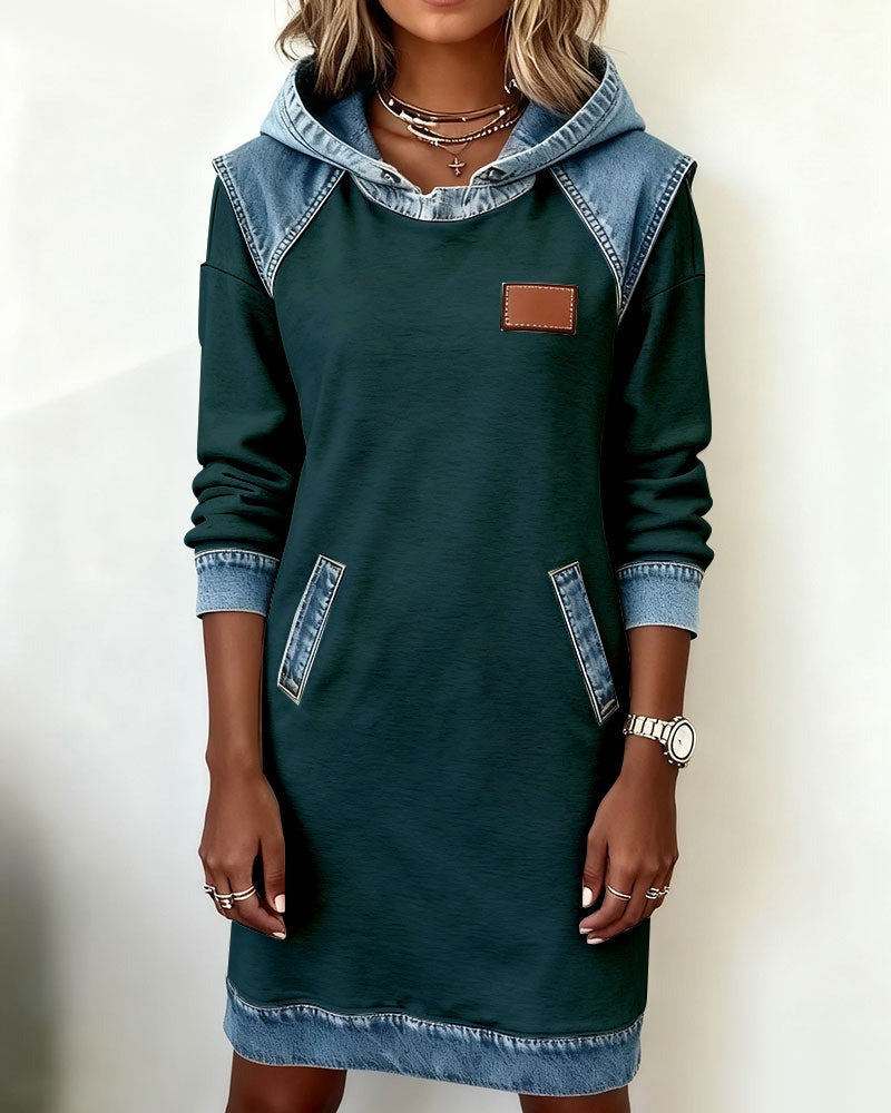 Women's Hooded Dress Relaxed Fit Casual Sweatshirt Style 4