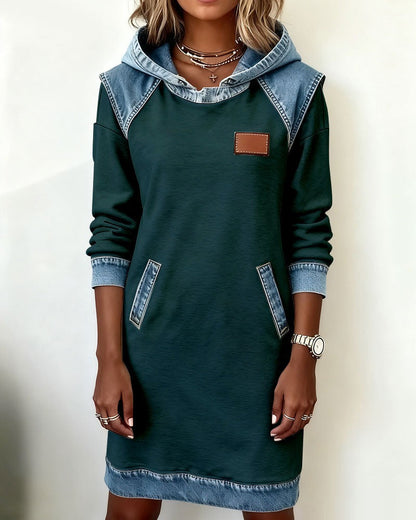 Women's Hooded Dress Relaxed Fit Casual Sweatshirt Style 4