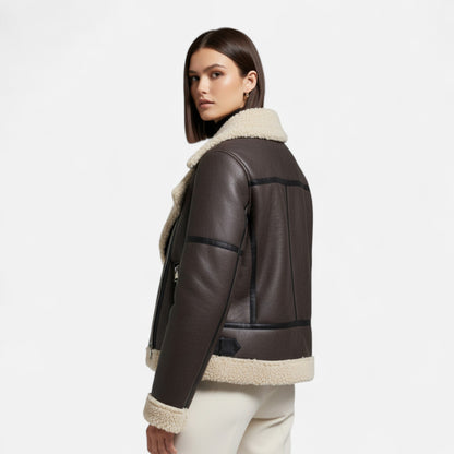 Women's Belted Jacket Fur Lined Fitted Winter Coat 6