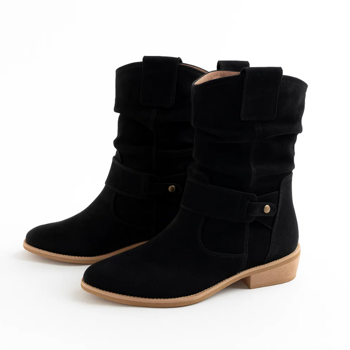 Women's Low Heel Ankle Boots Side Zip Booties Minimalist Design 11