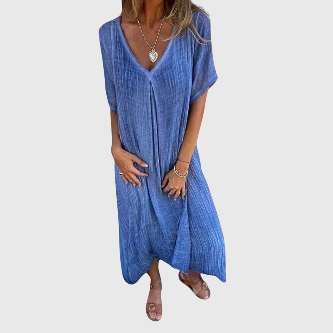 Fiona – Chic V-Neck Dress for Any Occasion