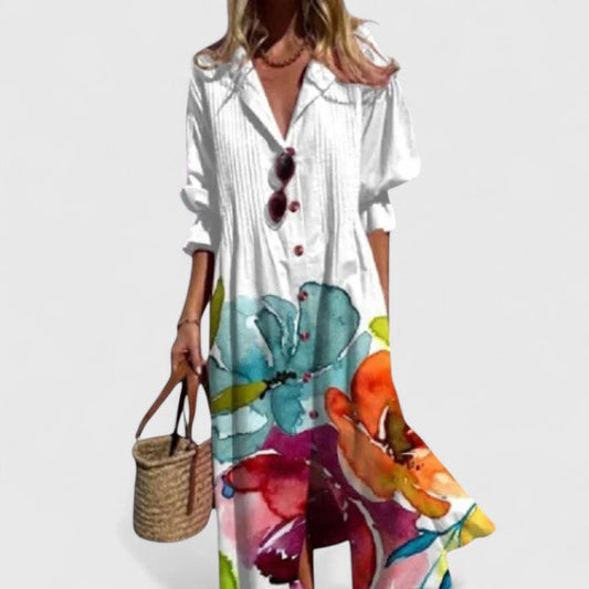 Floral Midi Dress Women's | Button Front & Effortless Summer Style