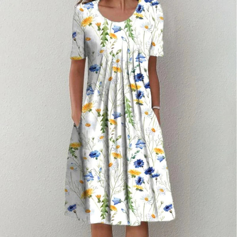Floral Midi Dress Women's | Loose Fit & Feminine Print