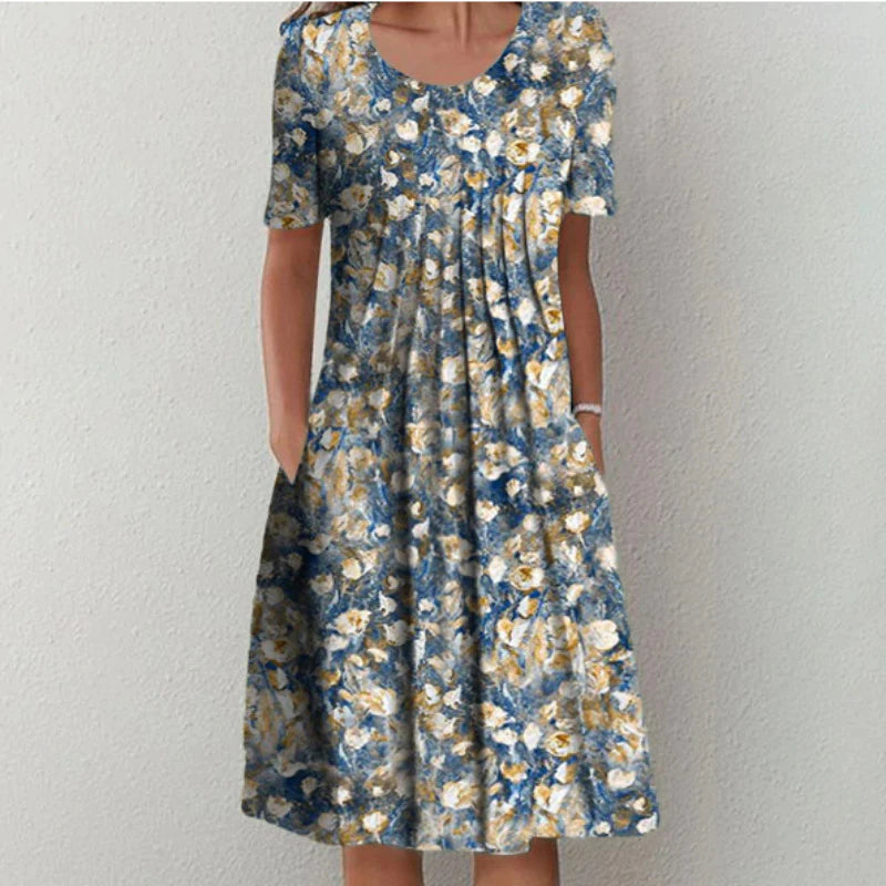 Floral Midi Dress Women's | Loose Fit & Feminine Print