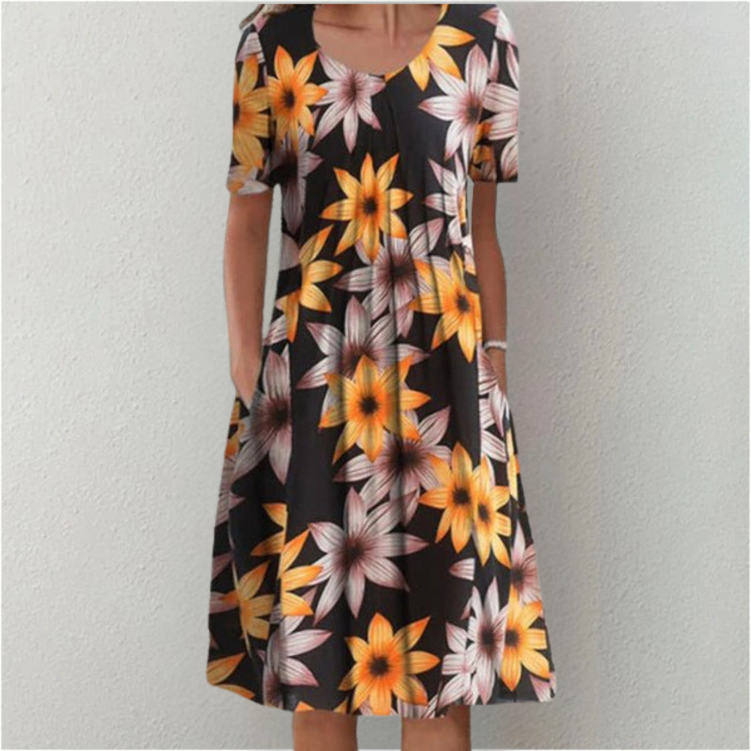 Floral Midi Dress Women's | Loose Fit & Feminine Print