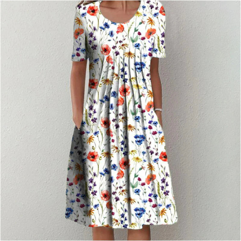 Floral Midi Dress Women's | Loose Fit & Feminine Print
