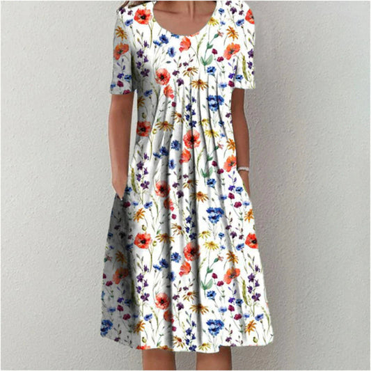 Floral Midi Dress Women's | Loose Fit & Feminine Print