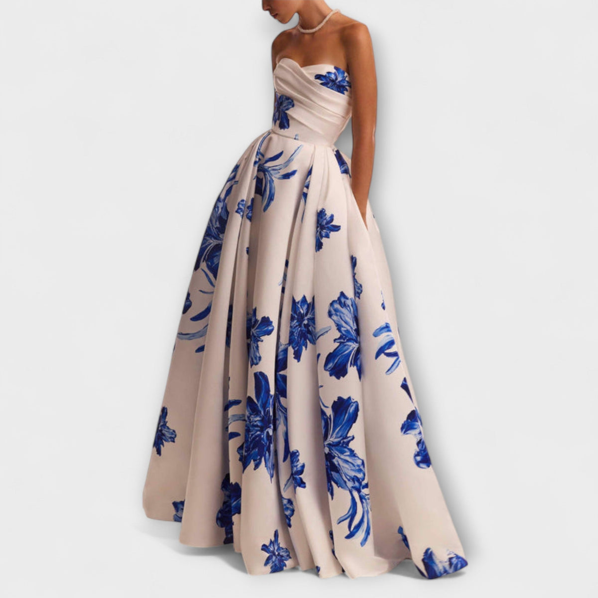 Floral Off-Shoulder Prom Dress