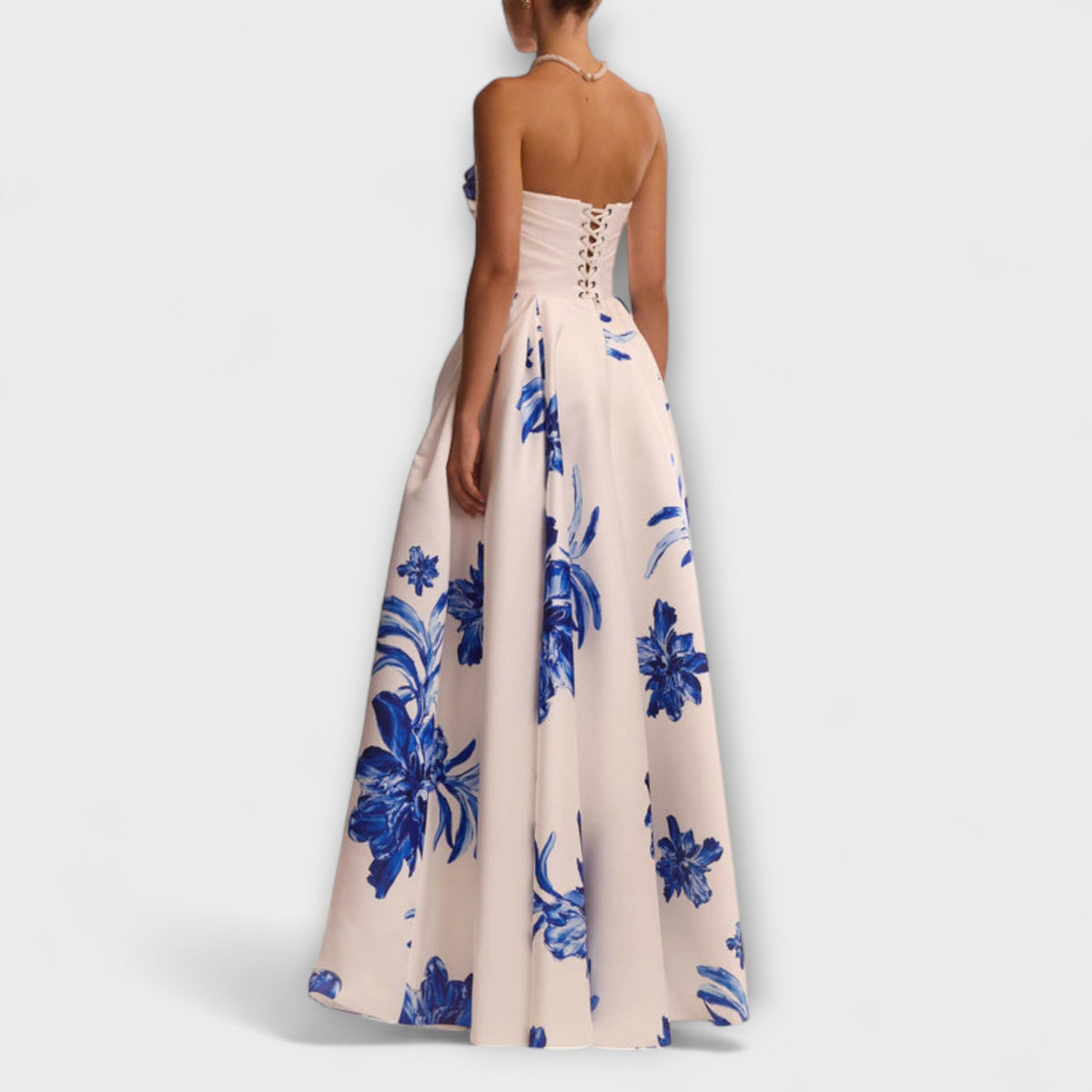 Floral Off-Shoulder Prom Dress